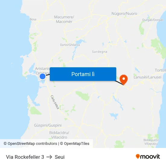 Via Rockefeller 3 to Seui map