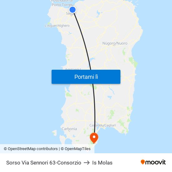Sorso Via Sennori 63-Consorzio to Is Molas map