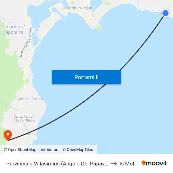 Provinciale Villasimius (Angolo Dei Papaveri) to Is Molas map