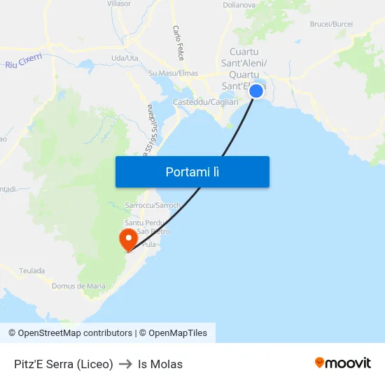 Pitz'E Serra (Liceo) to Is Molas map