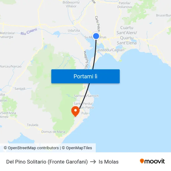 Del Pino Solitario (Fronte Garofani) to Is Molas map