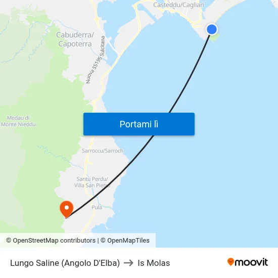 Lungo Saline (Angolo D'Elba) to Is Molas map