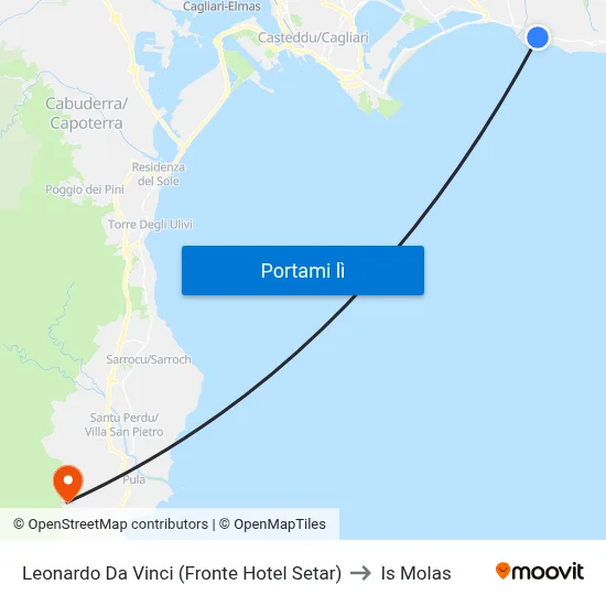 Leonardo Da Vinci (Fronte Hotel Setar) to Is Molas map
