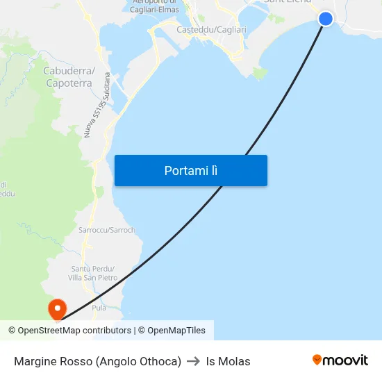 Margine Rosso (Angolo Othoca) to Is Molas map