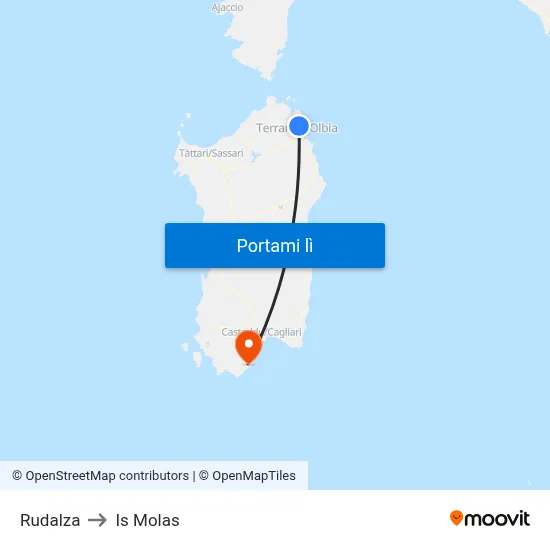 Rudalza to Is Molas map