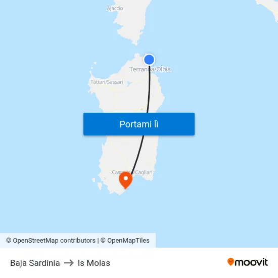 Baja Sardinia to Is Molas map