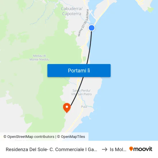Residenza Del Sole- C. Commerciale I Gabbiani to Is Molas map
