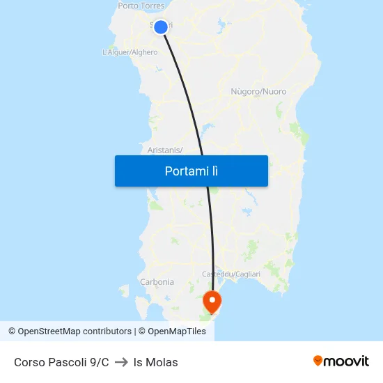 Corso Pascoli 9/C to Is Molas map