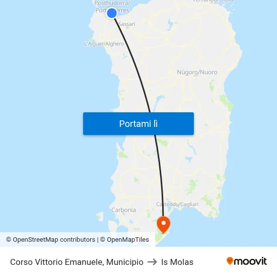 Corso Vittorio Emanuele, Municipio to Is Molas map