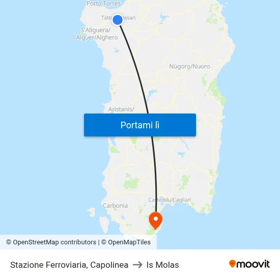 Stazione Ferroviaria, Capolinea to Is Molas map