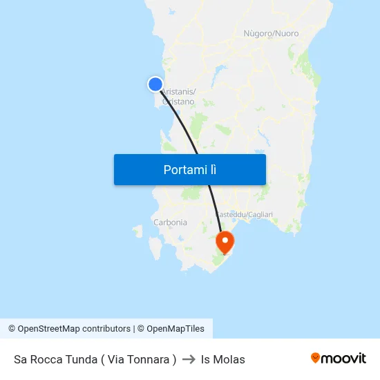 Sa Rocca Tunda ( Via Tonnara ) to Is Molas map