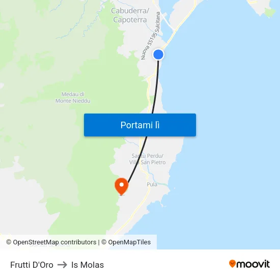 Frutti D'Oro to Is Molas map