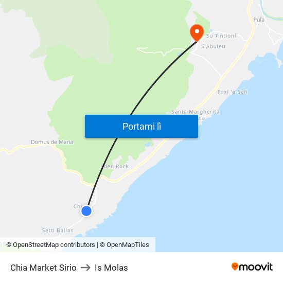 Chia Market Sirio to Is Molas map
