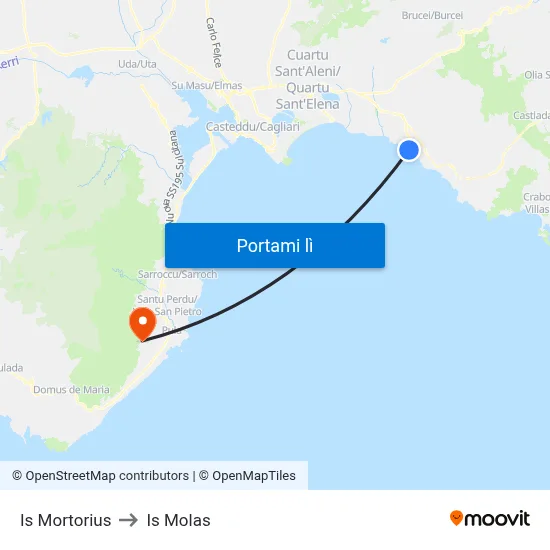 Is Mortorius to Is Molas map