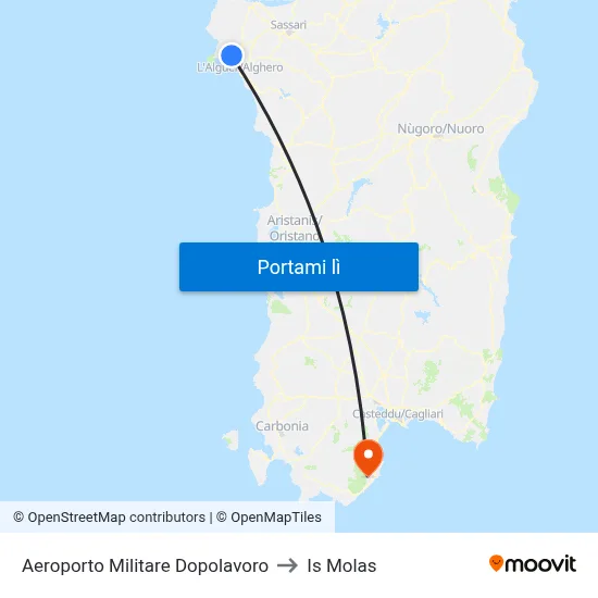 Aeroporto Militare Dopolavoro to Is Molas map