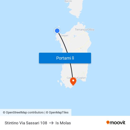 Stintino Via Sassari 108 to Is Molas map