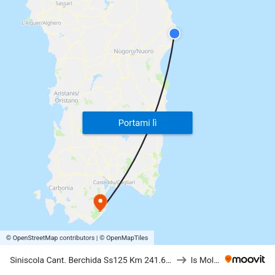 Siniscola Cant. Berchida Ss125 Km 241.6 Sud to Is Molas map