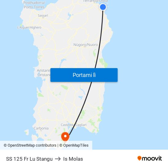 SS 125 Fr Lu Stangu to Is Molas map