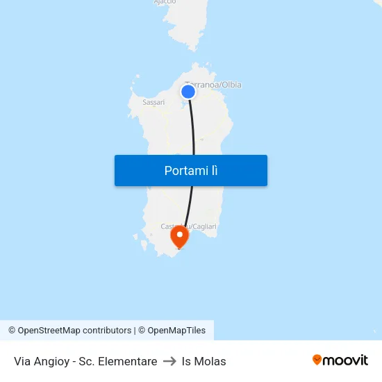 Via Angioy - Sc. Elementare to Is Molas map