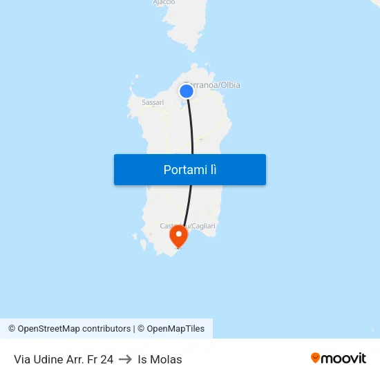 Via Udine Arr. Fr 24 to Is Molas map