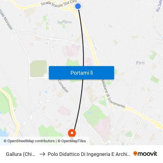Gallura (Chiesa) to Polo Didattico Di Ingegneria E Architettura map