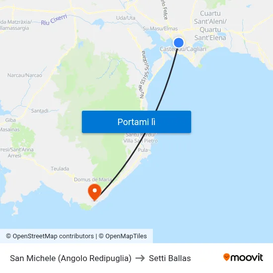 San Michele (Angolo Redipuglia) to Setti Ballas map