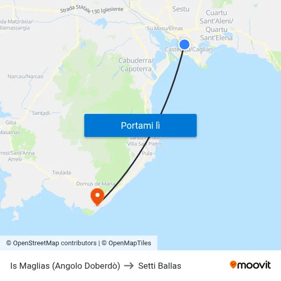 Is Maglias (Angolo Doberdò) to Setti Ballas map