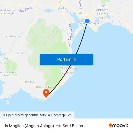 Is Maglias (Angolo Asiago) to Setti Ballas map