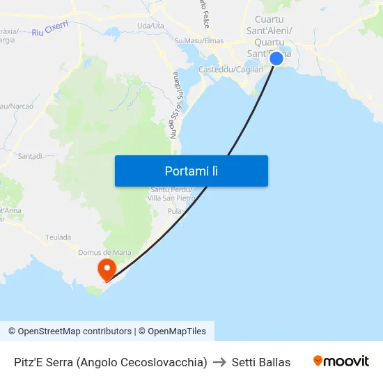 Pitz'E Serra (Angolo Cecoslovacchia) to Setti Ballas map