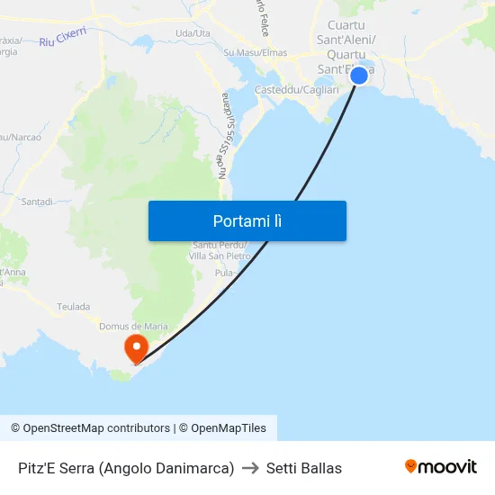 Pitz'E Serra (Angolo Danimarca) to Setti Ballas map