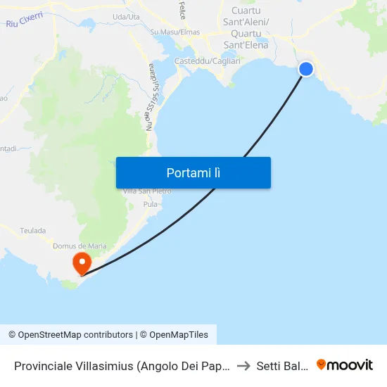 Provinciale Villasimius (Angolo Dei Papaveri) to Setti Ballas map