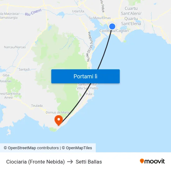 Ciociaria (Fronte Nebida) to Setti Ballas map