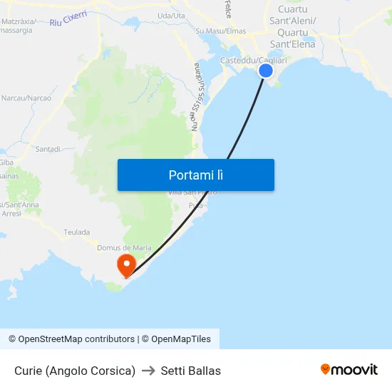 Curie (Angolo Corsica) to Setti Ballas map