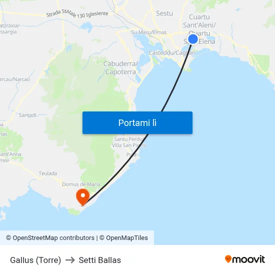 Gallus (Torre) to Setti Ballas map