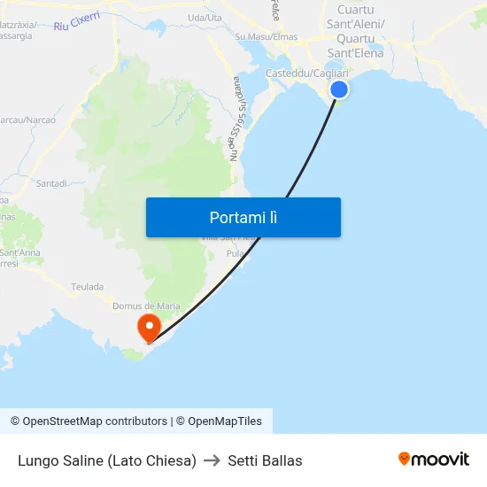 Lungo Saline (Lato Chiesa) to Setti Ballas map