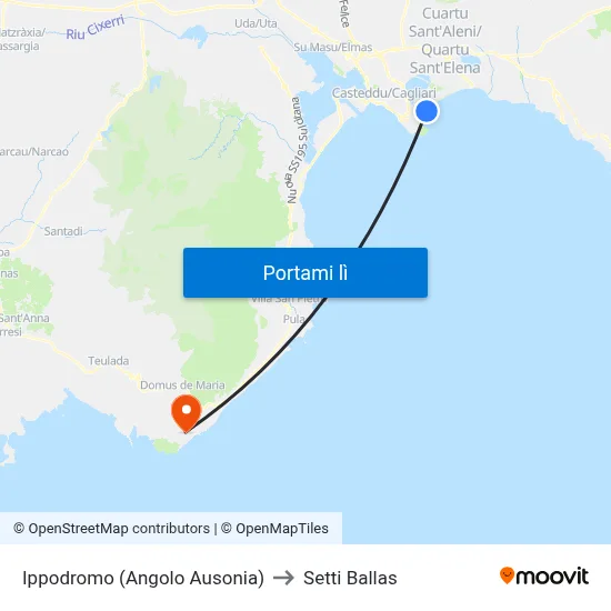 Ippodromo (Angolo Ausonia) to Setti Ballas map