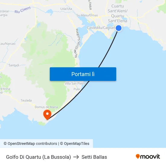 Golfo Di Quartu (La Bussola) to Setti Ballas map