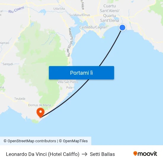 Leonardo Da Vinci (Hotel Califfo) to Setti Ballas map