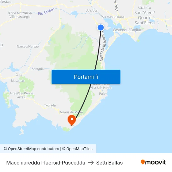 Macchiareddu  Fluorsid-Pusceddu to Setti Ballas map