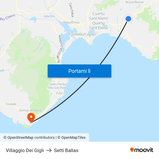 Villaggio Dei Gigli to Setti Ballas map