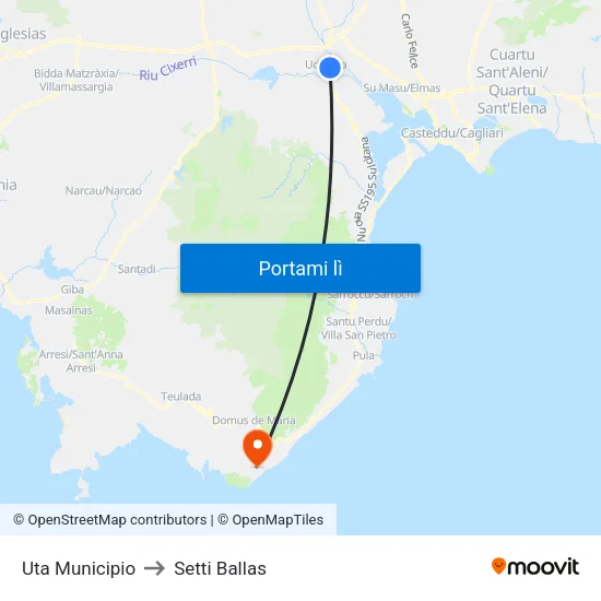 Uta Municipio to Setti Ballas map