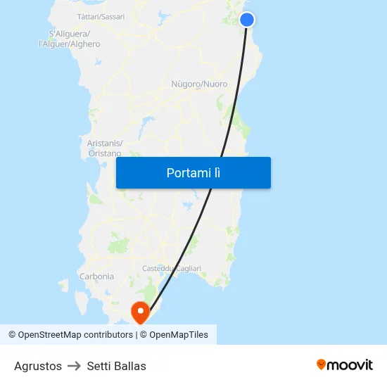 Agrustos to Setti Ballas map
