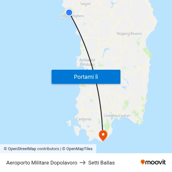 Aeroporto Militare Dopolavoro to Setti Ballas map