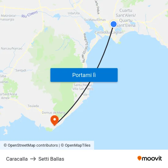 Caracalla to Setti Ballas map