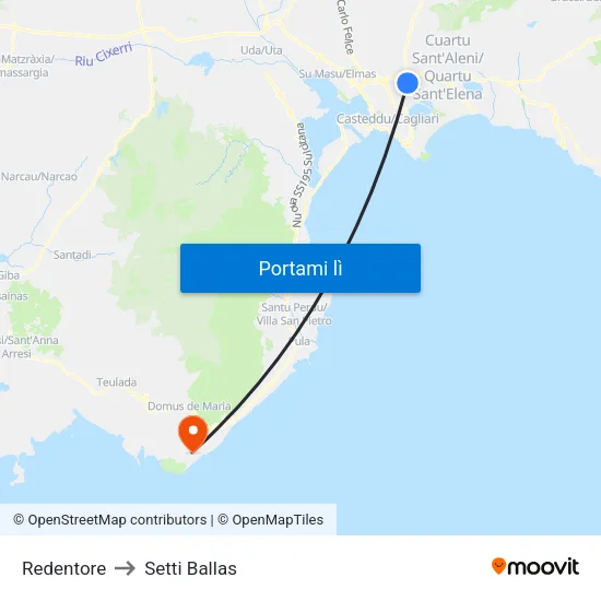 Redentore to Setti Ballas map