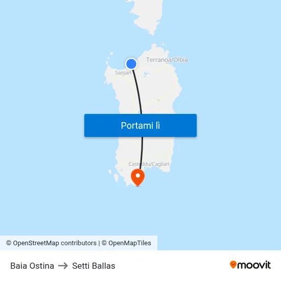 Baia Ostina to Setti Ballas map