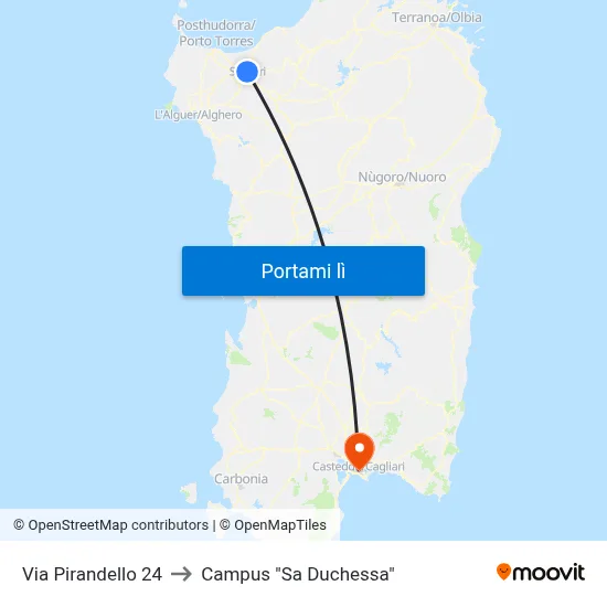 Via Pirandello  24 to Campus "Sa Duchessa" map