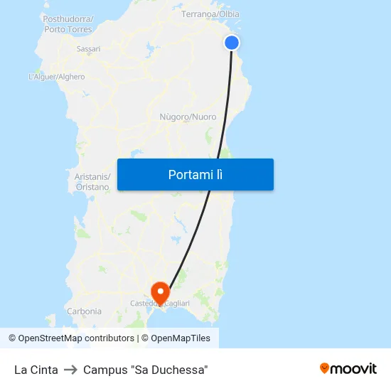 La Cinta to Campus "Sa Duchessa" map