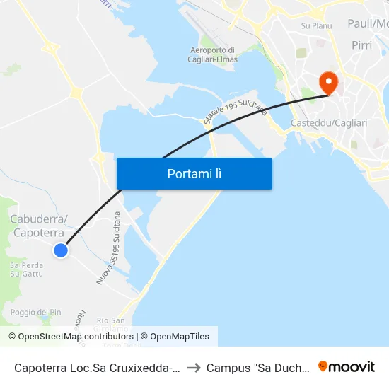 Capoterra Loc.Sa Cruxixedda-Market to Campus "Sa Duchessa" map