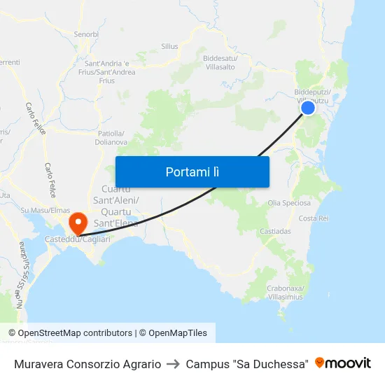 Muravera Consorzio Agrario to Campus "Sa Duchessa" map